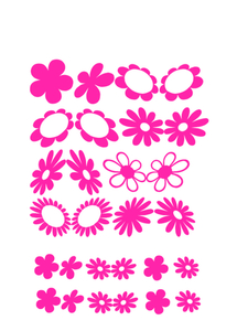 Vel Strijkletters Bloem Glow in the Dark Roze - afb. 2