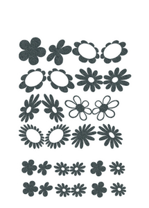 Vel Strijkletters Bloem Glitter Grey Glitter 459 - afb. 2