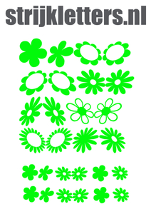 Vel Strijkletters Bloem Glow in the Dark Groen - afb. 1