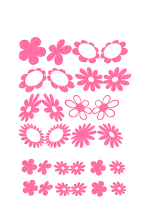 Vel Strijkletters Bloem Glitter Neon Pink Glitter 448 - afb. 2