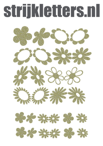 Vel Strijkletters Bloem Glitter Champagne Glitter 490 - afb. 1