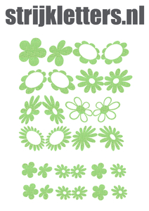 Vel Strijkletters Bloem Glitter Neon Green Glitter 447 - afb. 1