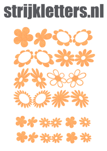 Vel Strijkletters Bloem Glitter Neon Orange Glitter 449 - afb. 1