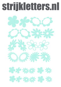Vel Strijkletters Bloem Glitter Neon Bleu Glitter 480 - afb. 1