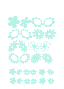 Vel Strijkletters Bloem Glitter Neon Bleu Glitter 480 - afb. 2