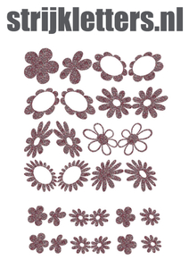 Vel Strijkletters Bloem Glitter Rose Gold Glitter 486 - afb. 1