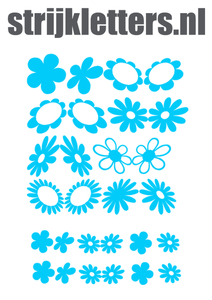 Vel Strijkletters Bloem Glow in the Dark Blauw - afb. 1