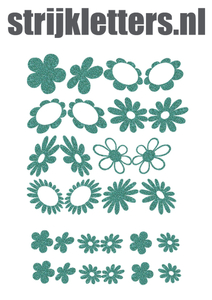 Vel Strijkletters Bloem Glitter Jade Glitter 482 - afb. 1