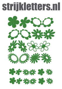 Vel Strijkletters Bloem Glitter Green Glitter 455 - afb. 1