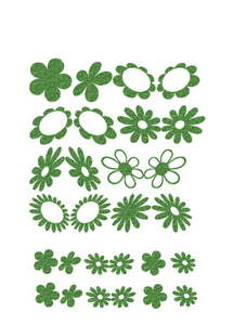 Vel Strijkletters Bloem Glitter Light Green Glitter 483 - afb. 2