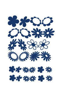 Vel Strijkletters Bloem Glitter Navy Blue Glitter 423 - afb. 2