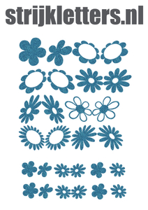 Vel Strijkletters Bloem Glitter Bleu Glitter 454 - afb. 1
