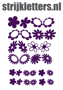 Vel Strijkletters Bloem Glitter Purple Glitter 424 - afb. 1