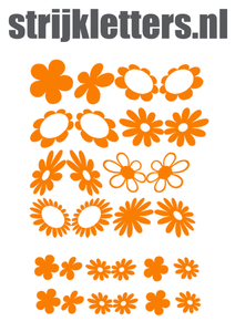 Vel Strijkletters Bloem Glow in the Dark Oranje - afb. 1