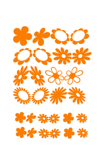 Vel Strijkletters Bloem Glow in the Dark Oranje - afb. 2
