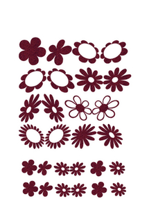 Vel Strijkletters Bloem Glitter Burgundy  Glitter 422 - afb. 2