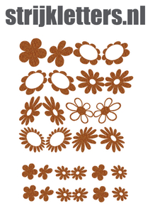 Vel Strijkletters Bloem Glitter Copper 426 - afb. 1
