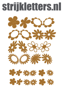 Vel Strijkletters Bloem Glitter Dark Gold 429 - afb. 1