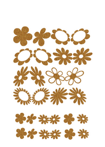 Vel Strijkletters Bloem Glitter Dark Gold 429 - afb. 2