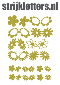 Vel Strijkletters Bloem Glitter Gold Glitter 451 - afb. 1