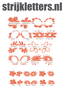 Vel Strijkletters Bloem Glitter Rainbow Coral Glitter ST - afb. 1