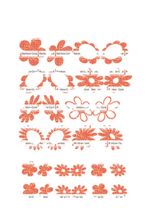 Vel Strijkletters Bloem Glitter Rainbow Coral Glitter ST - afb. 2