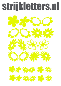 Vel Strijkletters Bloem Glow in the Darg Geel - afb. 1