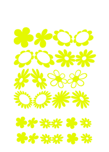 Vel Strijkletters Bloem Glow in the Darg Geel - afb. 2