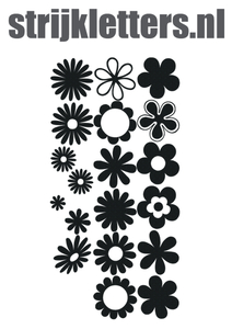 Vel Strijkletters Bloemen Design Carbon Zwart - afb. 1