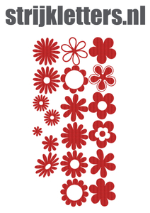 Vel Strijkletters Bloemen Design Leer Rood - afb. 1