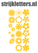 Vel Strijkletters Bloemen Metallics Geel Metallic - afb. 1