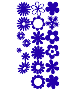 Vel Strijkletters Bloemen Flex Royal Blauw - afb. 2