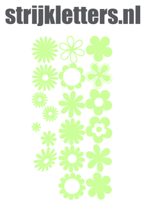 Vel Strijkletters Bloemen Glow in the Dark - afb. 1