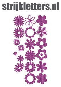 Vel Strijkletters Bloemen Glitter Lavender - afb. 1