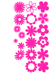 Vel Strijkletters Bloemen Glow in the Dark Roze - afb. 2