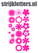 Vel Strijkletters Bloemen Glow in the Dark Roze - afb. 1