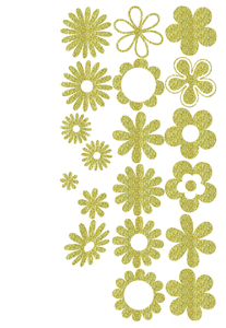 Vel Strijkletters Bloemen Glitter Coronado Gold - afb. 2