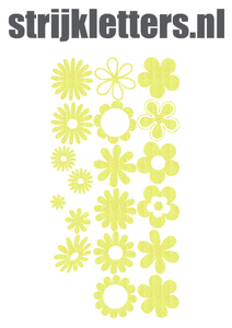 Vel Strijkletters Bloemen Glitter Neon Yellow Glitter 446 - afb. 1
