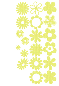 Vel Strijkletters Bloemen Glitter Neon Yellow Glitter 446 - afb. 2