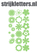 Vel Strijkletters Bloemen Glitter Neon Groen Glitter - afb. 1