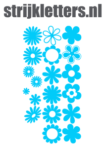 Vel Strijkletters Bloemen Glow in the Dark Blauw - afb. 1