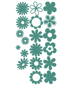 Vel Strijkletters Bloemen Glitter Jade Glitter 482 - afb. 2
