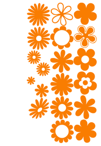 Vel Strijkletters Bloemen Glow in the Dark Oranje - afb. 2
