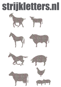 Vel Strijkletters Boerderij Glitter Regenboog Multicolor 453 - afb. 1