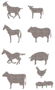 Vel Strijkletters Boerderij Glitter Regenboog Multicolor 453 - afb. 2