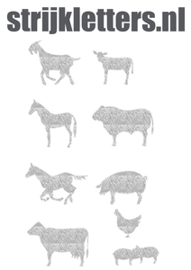 Vel Strijkletters Boerderij Glitter Silver 450 - afb. 1