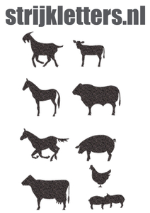Vel Strijkletters Boerderij Glitter Black Glitter 458 - afb. 1