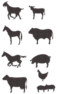 Vel Strijkletters Boerderij Glitter Black Glitter 458 - afb. 2