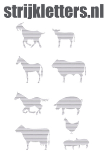 Vel Strijkletters Boerderij Glitter Rainbow White 488 - afb. 1