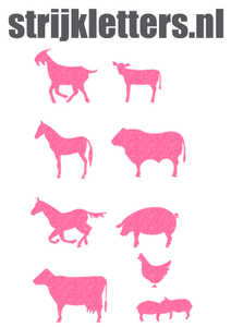 Vel Strijkletters Boerderij Glitter Neon Pink Glitter 448 - afb. 1